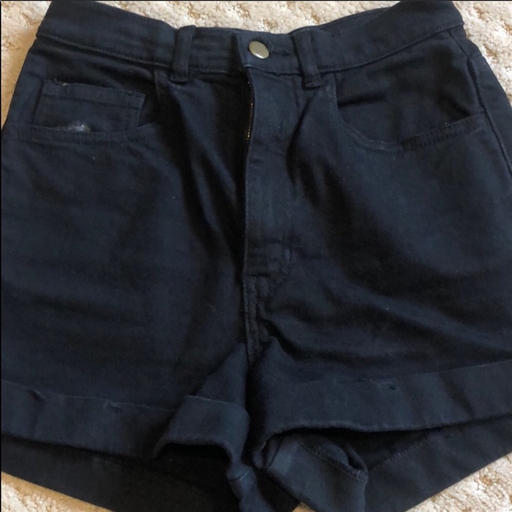 American Apparel High Waisted Jean Shorts